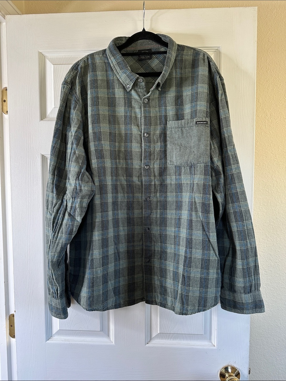 Oakley Green and Blue Plaid Button-Down Shirt